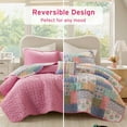 thumbnail image 4 of Pink 3-Piece Twin/Twin XL Quilt Set – Reversible Bedding Set for Twin & Twin XL Beds Includes Quilt and Two Shams, 4 of 8
