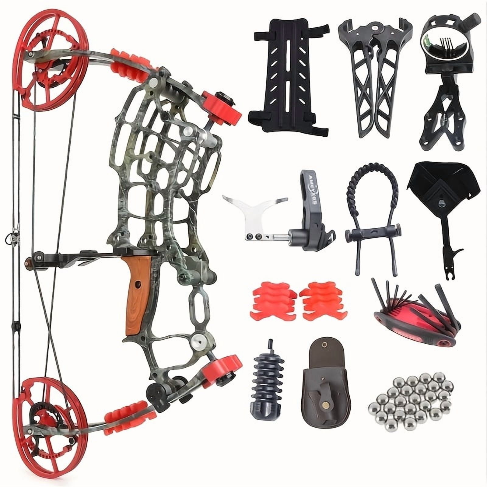 1 Set Of Compound Bows 30-55 Lbs Compound Bow Dual-purpose Bow Outdoor Hunting Archery Compound Dual-purpose Bow Archery Dual-purpose Compound Bow Alloy Composite Bow It Can Be Used By Both Novices
