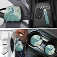 thumbnail image 4 of Uorisanigo Paisley Peacock Car Seat Cover Protector Full Set 18 PCS with Seat Belt Cushion+Steering Cover+Center Console Pad+Headrest Covers+Shift Knob & Handbrake Covers+Car Coaster+Keychain, 4 of 7