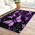 thumbnail image 1 of Purple Butterfly Rug & Home Decor - Galaxy Rugs for Entryway, Front Door Mat Indoor Entrance, Washable Rugs, 2x3 Rug, Non Slip Soft Low Pile Small Area Rug, Girls Carpet & Room Decorations Y-&173, 1 of 7