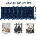 thumbnail image 4 of 6 Pack Square Seat Cushion Chair Pads for Kitchen Dining Chairs, Soft Comfort Velvet Chair Mat Pillow Cushions with Ties for Office Desk Living Room Tatami 15.5", Blue, 4 of 6