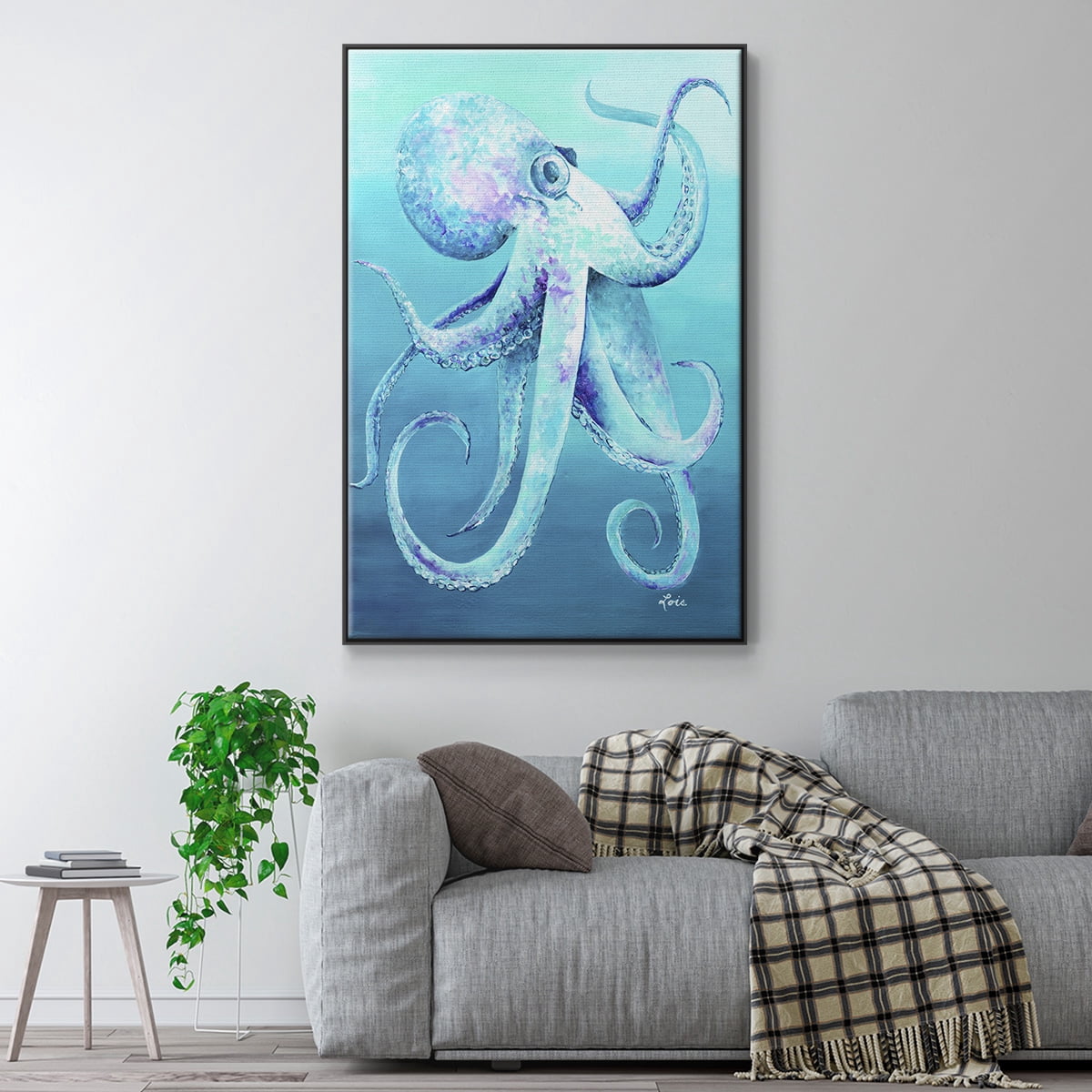 Octopus Framed Premium Gallery Wrapped Canvas - Ready to Hang