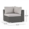 thumbnail image 4 of GDF Studio Santa Rosa Outdoor 7 Seater Grey Dining Sofa Set with Water Resistant Cushions, 4 of 10