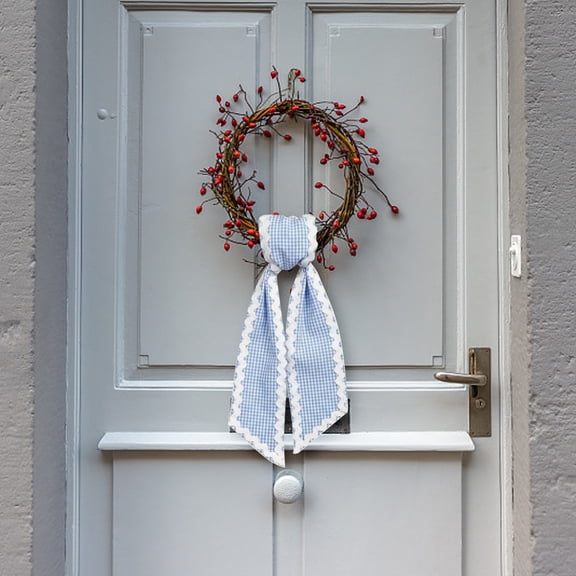 ZMGEJPW Wreath Sash for Front Door, Cotton Wreath Satin Ribbon Garland – Holiday Wreath Accessories for Yard, Doorway, Indoor Outdoor – Bow for Bridal Shower, Christmas, Spring, Fall