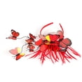 thumbnail image 5 of HuangHuanChen Womens Headband Headwear Plastic Butterfly Hair Hoop Hair Accessories Fascinators Cocktail Ball Wedding Tea Party Red, 5 of 5