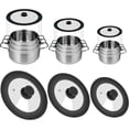 thumbnail image 1 of Juego de tapas para sartenes universales de 3 piezas, Tapa para sarten de silicona templada, Adecuada para sartenes, Ollas, Sartenes y otros utensilios de cocina, 1 of 4