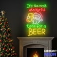 thumbnail image 2 of Handmadetneonsign Santa Claus with Beer Neon Sign, Christmas Party Decor, Home Bar Decor, 2 of 4