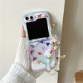 thumbnail image 2 of Frusde for Samsung Galaxy Z Flip 5 Clear Cute Case with Chain Lanyard Transparent Slim Case for Women Girls-E, 2 of 5