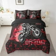 thumbnail image 2 of Erosebridal Dirt Bike Bedding Sets Twin Size for Teens,Black Red Comforter Sets with Sheets,Sports Theme Decoration,Reversible,Breathable,7-Piece, 2 of 5
