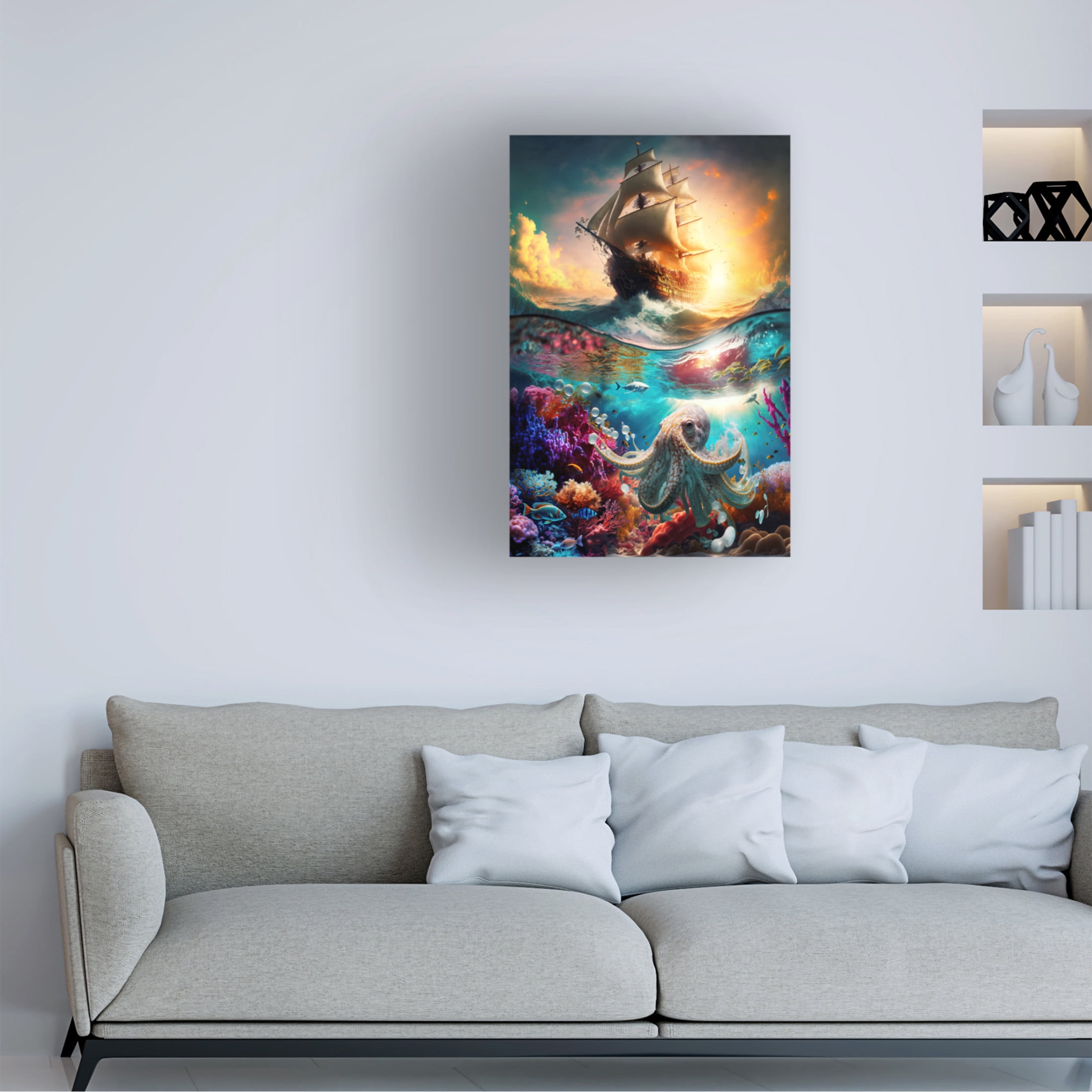 Canvas Wall Art - Ray Heere 'The Flying Dutchman 4' Wall Art for Living Room, Bedroom, or Office Décor by Trademark Fine Art - 12 x 19 Inches