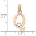 thumbnail image 3 of 14K Rose Gold Polished Block Letter Q Initial Pendant - Jbsp, 3 of 5