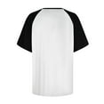 thumbnail image 5 of bnaln Women's Tops Casual Round Neck Pullover Splicing Color Short Sleeve Loose T Shirts Ladies Dressy Casual Blouses Summer Tunic Tops Plus Size Tshirts Fashion Tees Going Out, 5 of 5