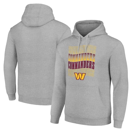 Men s Starter Heather Gray Washington Commanders Four Team Name Logo Fleece Pullover Hoodie