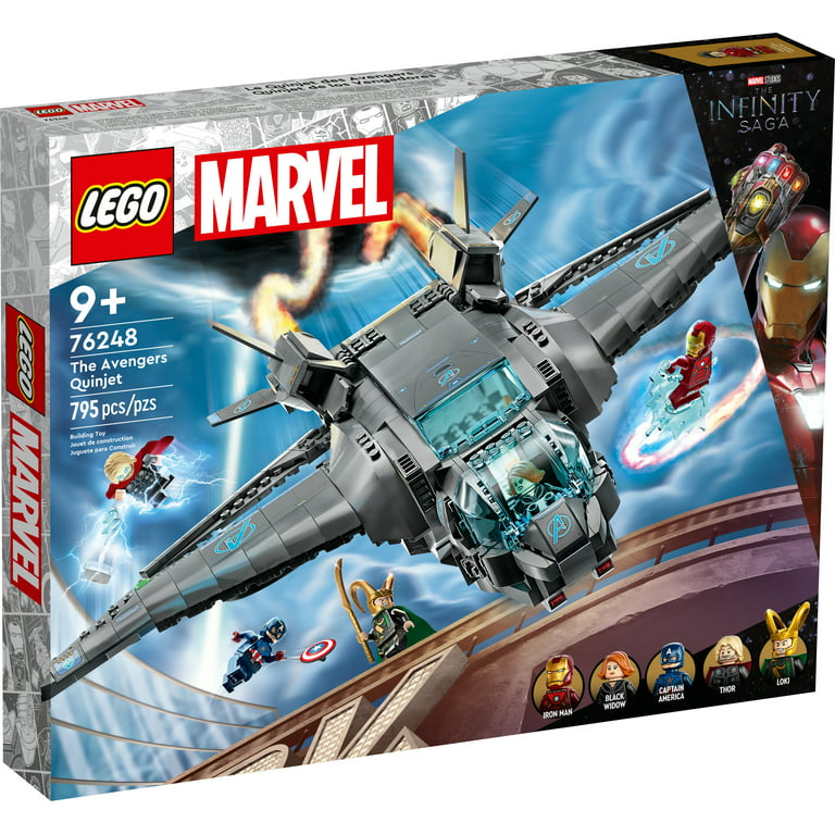 LEGO Marvel The Avengers Quinjet 76248, Spaceship Building Toy Set with  Thor, Iron Man, Black Widow, Loki and Captain America Super Heroes