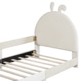 thumbnail image 6 of Twin Size Upholstered Daybed with Rabbit Ear Shaped Headboard, Beige, 6 of 9