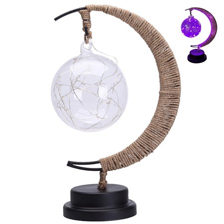 

Younar LED Star Moon Light Handmade Hemp Rope Iron Night Light Decor