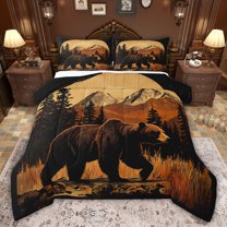 Castle Fairy Boys Girls Safari Bear Full Size Comforter Sets,Woodland Animal Bedding Sets