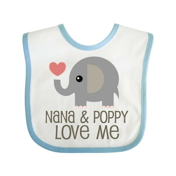 Inktastic Nana and Poppy Love Me Boys or Girls Baby Bib