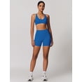 thumbnail image 3 of IDOPIP Women's 2 Piece Yoga Sets with Seamless Sports Bra and High Waist Shorts for Workout & Gym M Blue, 3 of 9