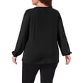thumbnail image 4 of DARING DIVA Women's Plus Long Sleeve Blouse Dressy Work Shirts 4X Black, 4 of 6