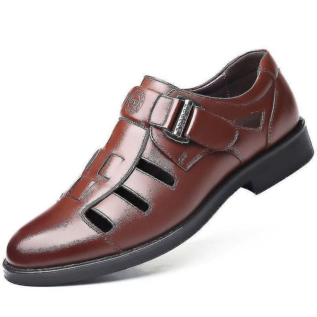 Sandalias de piel de vacuno de verano de cuero transpirable suela suave ahuecada