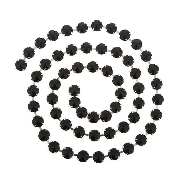 Abbracc 1 Yd Diamante s Rhinestone ming Crystal Chain Ribbon Bridal Applique Black