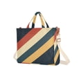 thumbnail image 7 of FORMRS Womens Corduroy Tote Bag Crossbody Shoulder Handbag with Pocket, Beige Stripes, 7 of 7
