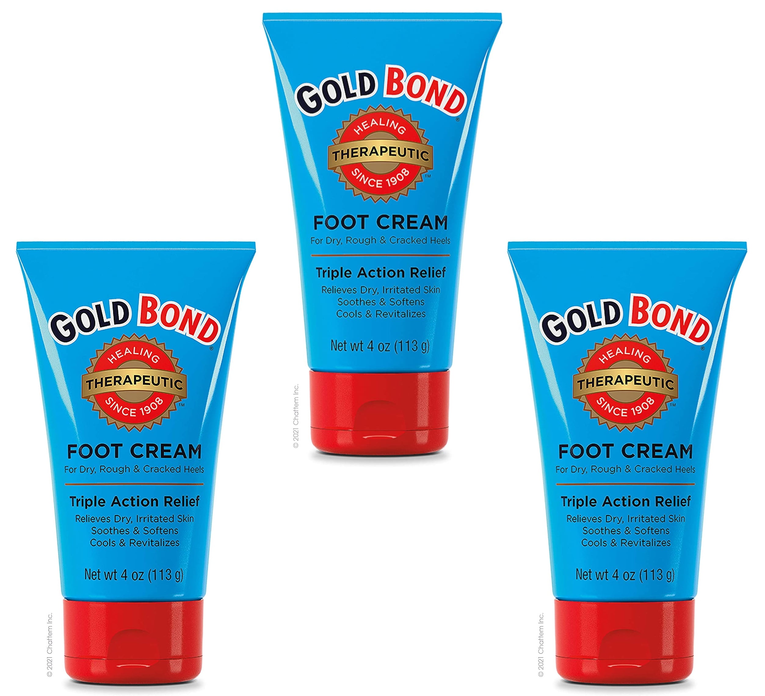 Gold Bond Foot Cream Triple Action Relief 4oz (Pack of 3)