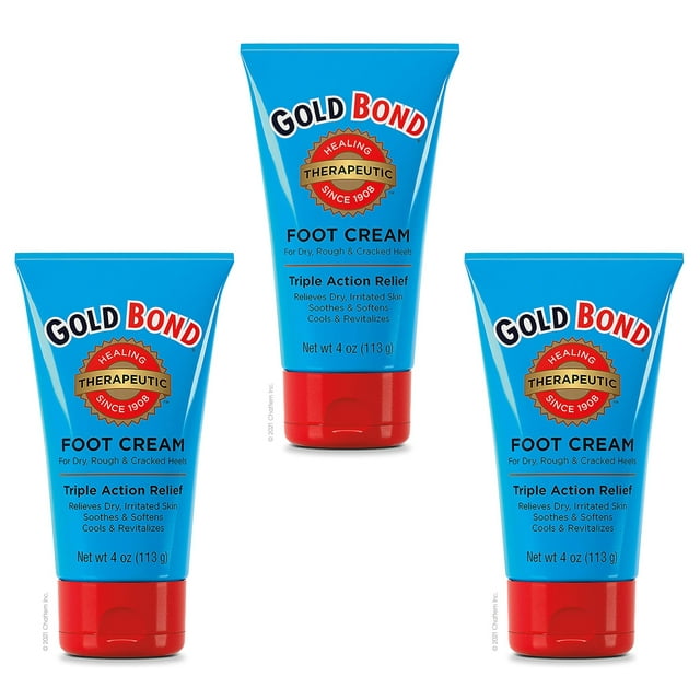 Gold Bond Foot Cream Triple Action Relief 4oz (Pack of 3)