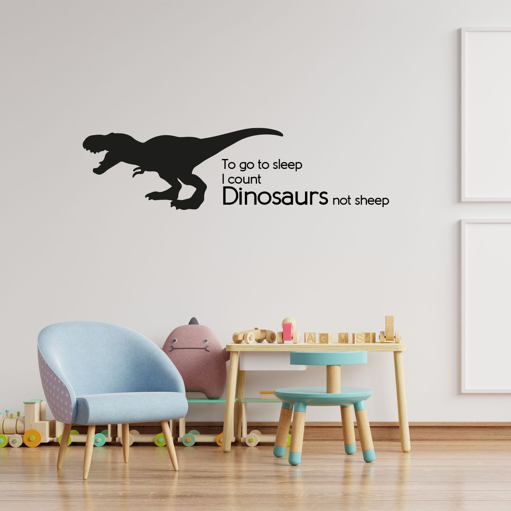 Go To Sleep Dinosaur Trex Life Postive Quote Cartoon Wall Sticker Art Decal Girls Boys Room Bedroom Nursery Kindergarten House Fun Home Decor Stickers Wall Art Vinyl Decoration Size (20x40 inch)