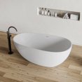 thumbnail image 4 of MEDUNJESS 59" Free Standing Bathtub, Stand Alone Tub Modern Luxury Soaking Tub, Gloss White, 4 of 8