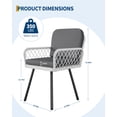 thumbnail image 3 of Patio Dining Chairs Set of 4 with Black Metal Frame & White Hand, 3 of 8