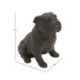 thumbnail image 4 of 10" x 11" Brown Polystone Distressed Sitting Bulldog Sculpture, by DecMode, 4 of 16