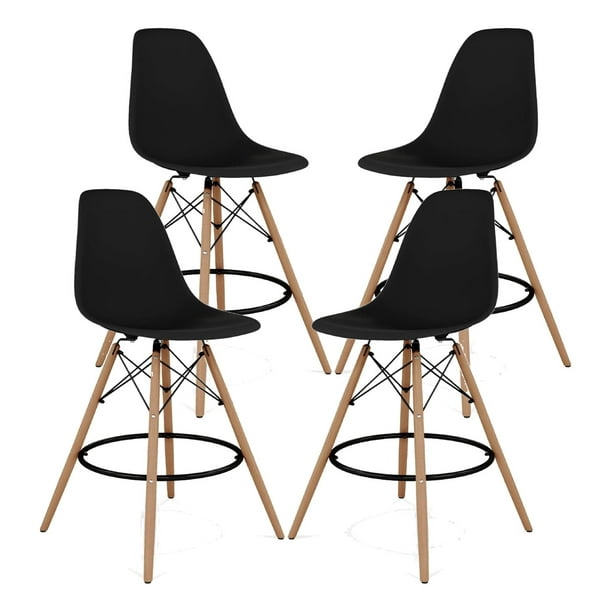 Set De 4 Sillas Lounge Maverick En Terciopelo Crema/Cromado