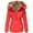 Red, variant on HNMKIU Winter Hooded Jacket Full Zip Front Lined Windproof Outerwear with Button Collar Long Coat Women Cozy Casual Wear for Cold Weather Protection and Style Army Green,L