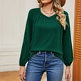 thumbnail image 4 of Craaazy Women's Shirts Solid Color Casual Pullover Crew Neck Long Sleeve Loose Fit Top Gifts, 4 of 4