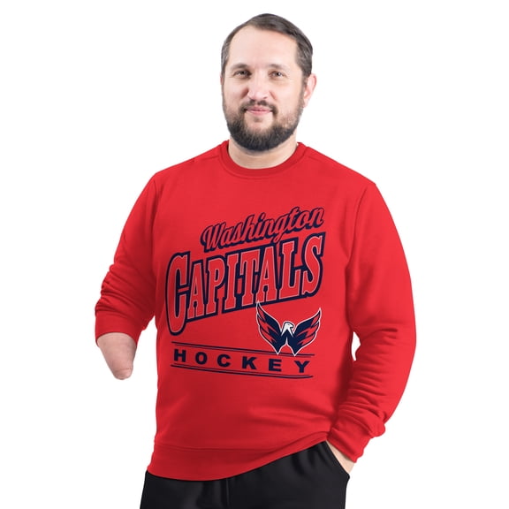 Men's G-III Sports by Carl Banks Red Washington Capitals Adaptive Headliner Fleece Sweatshirt