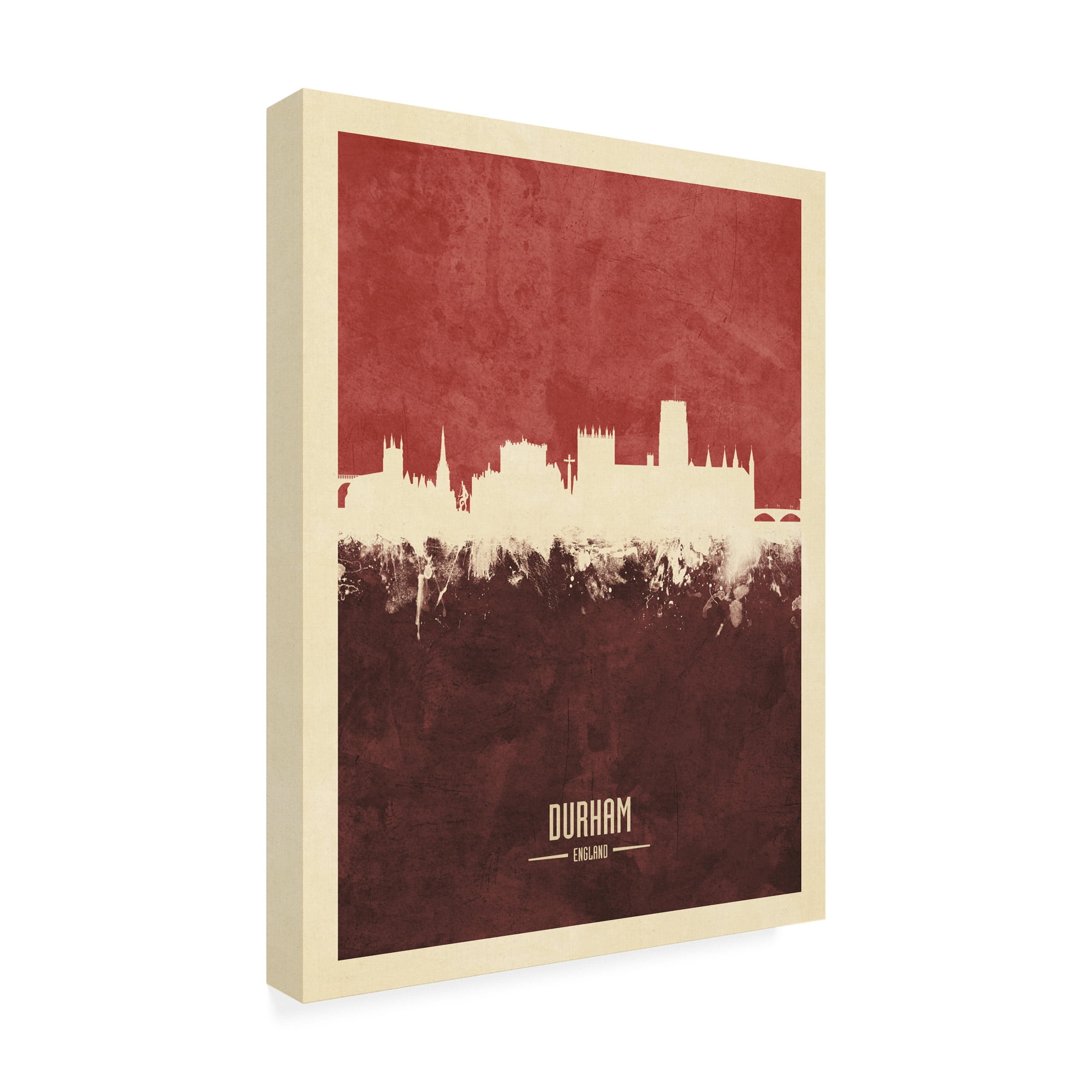 Trademark Fine Art 'Durham England Skyline Red II' Canvas Art by Michael Tompsett