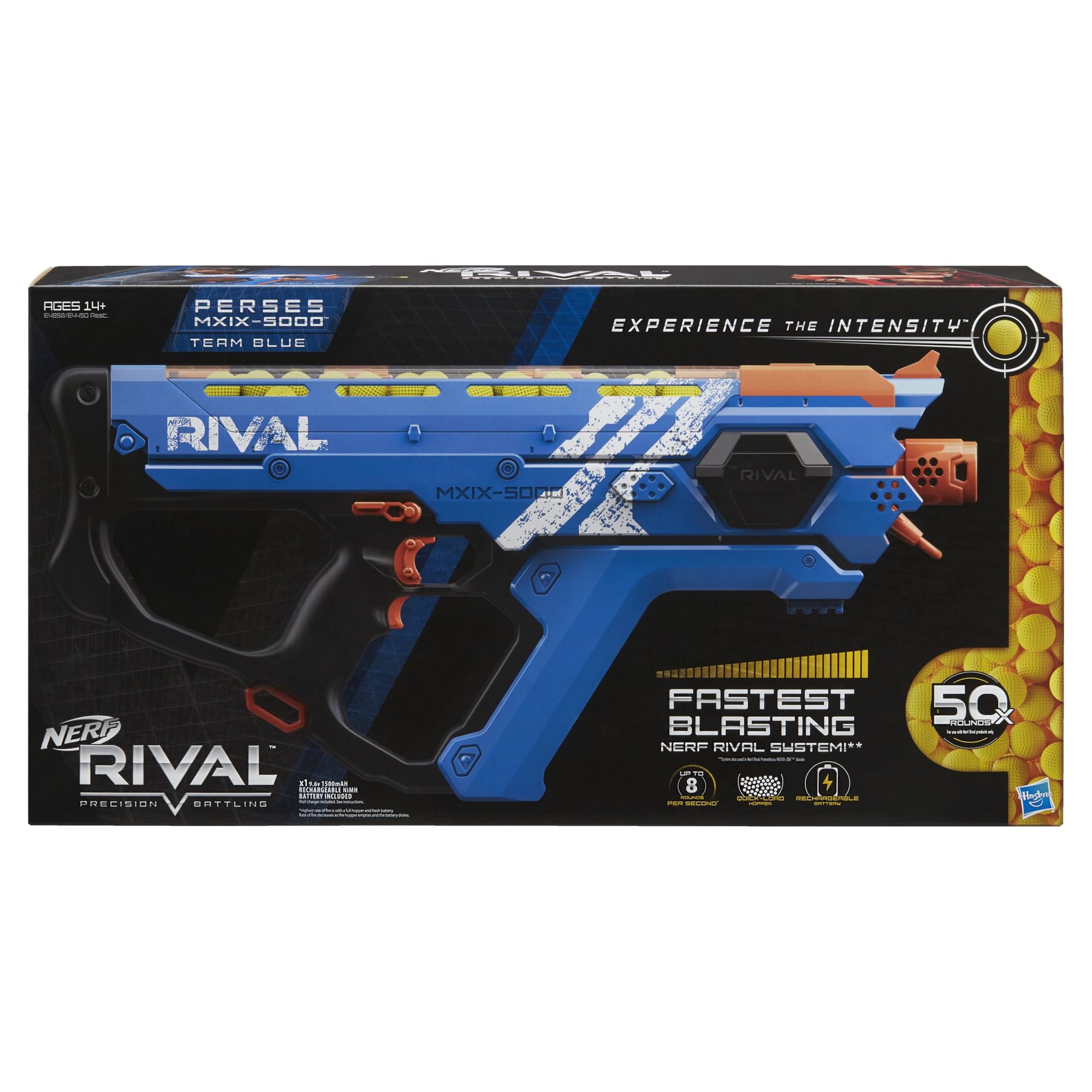 Nerf Rival Perses MXIX-5000 Team Blue Motorized Kids Toy Blaster with 50 Ball Dart Rounds for Ages 14 and Up - image 3 of 8