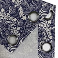 thumbnail image 4 of Ambesonne Persian Grommet Curtain, Curved Eastern Leaves, 50" x 72", Navy Blue Cream, 4 of 6