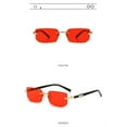 thumbnail image 4 of 1~10PCS Square Eyewear Frameless Goggles Summer Shades Polarized For Women Men Cut Lens Square Lady Rectangular Sunglasses Style E 1pc, 4 of 6