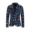 thumbnail image 5 of Franhais Men Christmas 3Pcs Suit Cartoon Print Long Sleeve Single Breasted Jacket with Vest Pants, 5 of 9