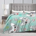 thumbnail image 4 of DouZhe Ultra-Soft Micro Fleece Lightweight Flannel Bed Blanket, Cute Puppy Mascot Print Cozy Warm Throw Blankets, 80"x60", 4 of 7
