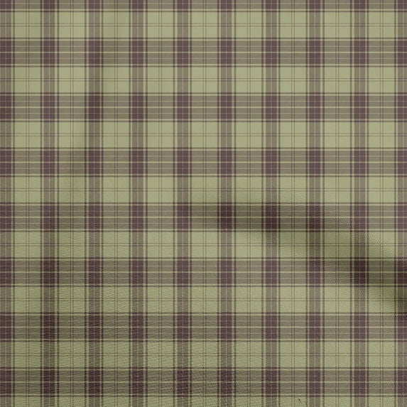 oneOone Cotton Poplin Olive Green Fabric Check Diy Clothing Quilting Fabric Print Fabric By Yard 56 Inch Wide-Z7