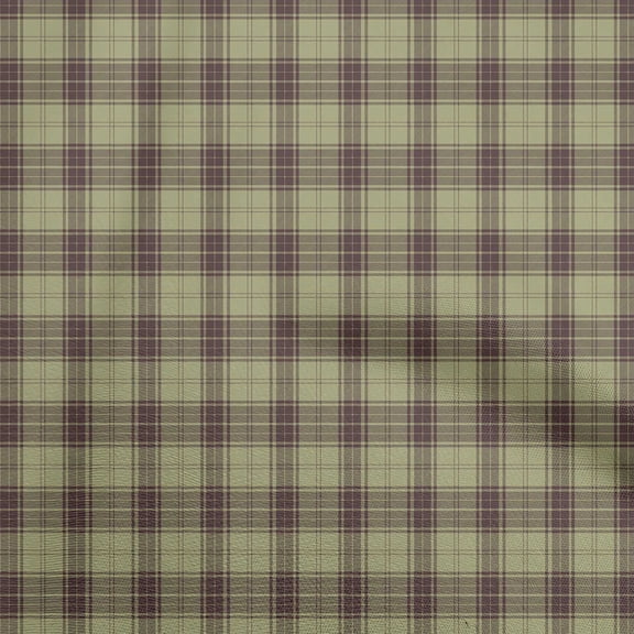oneOone Georgette Viscose Olive Green Fabric Check Diy Clothing Quilting Fabric Print Fabric By Yard 42 Inch Wide-6R