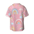 thumbnail image 6 of PAYOHTO Kids Rainbow Pink Mens Hawaiian Casual Short-sleeved Shirt Tropical Summer Beach Button Down Shirts, 6 of 7