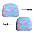 thumbnail image 6 of Kdxio Purple Dragon Scales Pattern Print 2 Piece Car Head Rest Covers Set Auto Front/Rear Seats Headrest Cover Universal Fit Most Cars,Sedan, SUV, 6 of 9