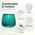 thumbnail image 4 of Hirioo Green Turquoise Teal for Women's Double Layer Athletic Shorts High-Performance Gym Shorts with Inner Pocket, Elastic Waistband-Small, 4 of 7