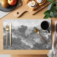 thumbnail image 2 of Abstract Pine Trees Placemats Set of 12 Gray Forest Fogged Mist Contemporary Zen Place Mats Indoor Wipeable Table Mats Washable Cloth Dining Table Placemats for Kitchen Holiday Party Decor 13x19 Inch, 2 of 9