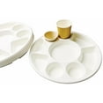 thumbnail image 3 of Rani Round Biodegradable Divided Plates, Pack of 25, 9 Compartments ~ Disposable & Eco-Friendly | 12.44" Diameter, 1.38" | Heavy-Duty and Sturdy Disposable Bagasse Plates, 3 of 9